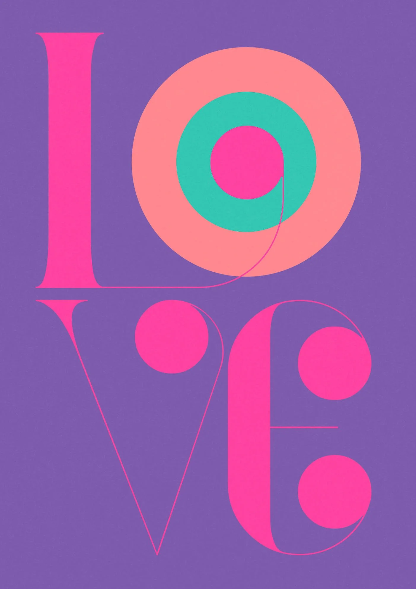 LOVE #4 by Paul Scott  Printed on Heavyweight archival 260gsm matte paper using fade resistant inks. 100% cotton rag, Acid-Free. Design available in 4 colour options.