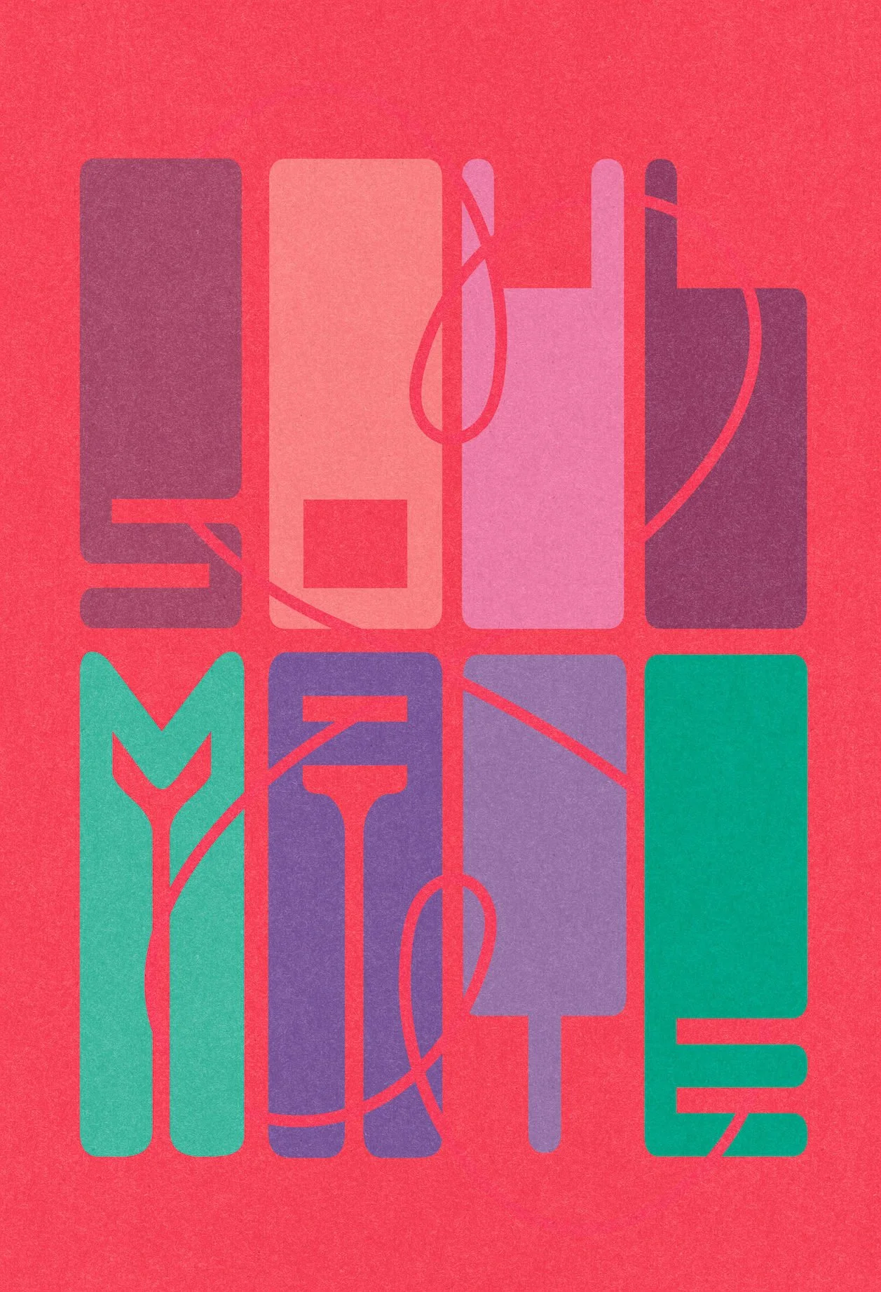 Soulmate #1 by graphic artist Paul Scott.  Printed on Heavyweight archival 260gsm matte paper using fade resistant inks. 100% cotton rag , Acid-Free. Design available in 3 colour options.