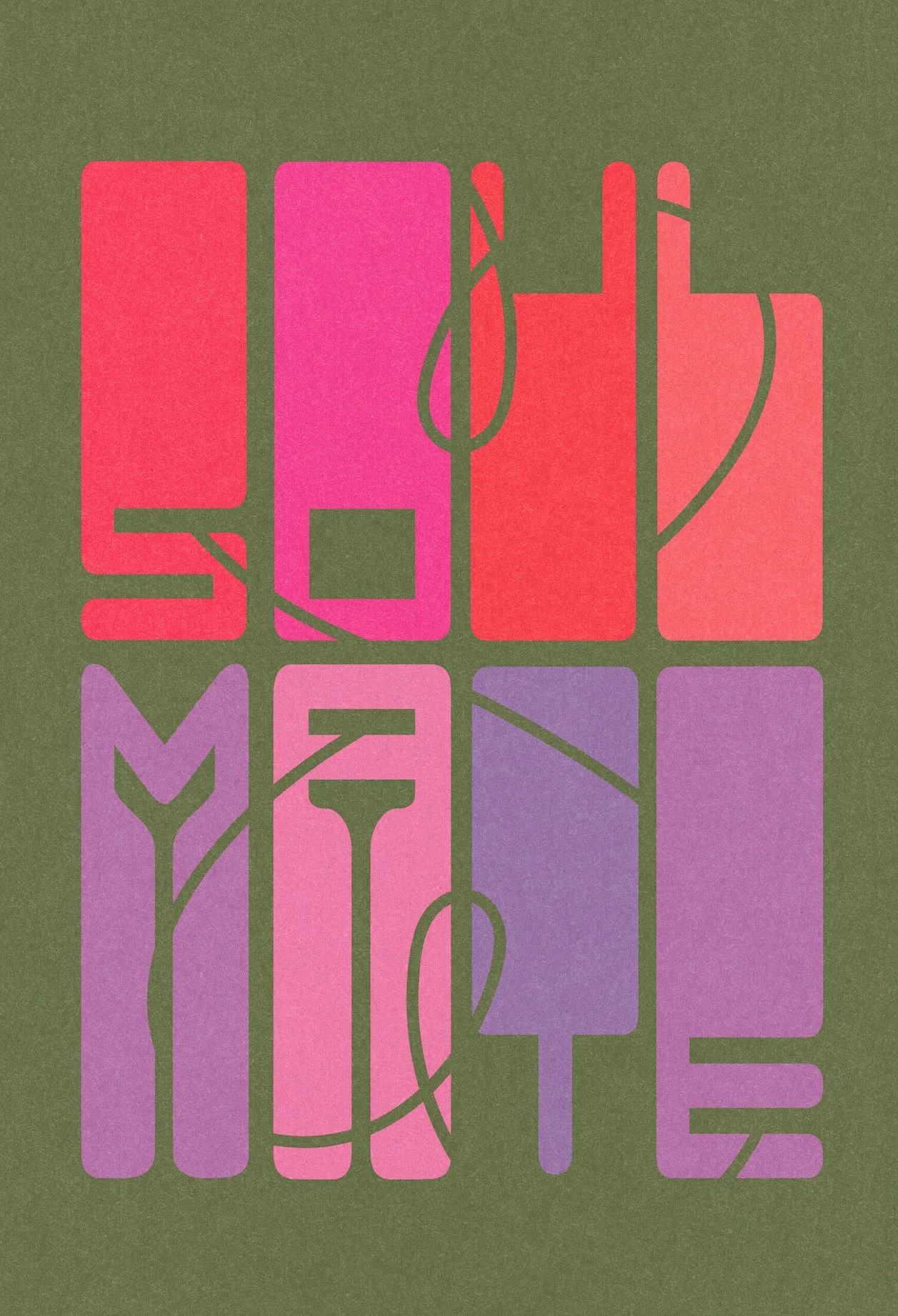 Soulmate #1 by graphic artist Paul Scott.  Printed on Heavyweight archival 260gsm matte paper using fade resistant inks. 100% cotton rag , Acid-Free. Design available in 3 colour options.