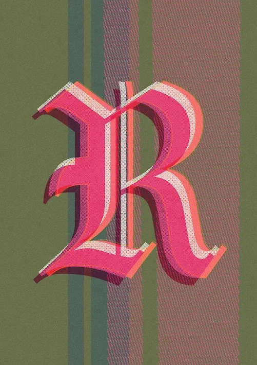 Love Letters by Paul Scott  Printed on Heavyweight archival 260gsm matte paper using fade resistant inks. 100% cotton rag, Acid-Free. Design available in 4 colour options.