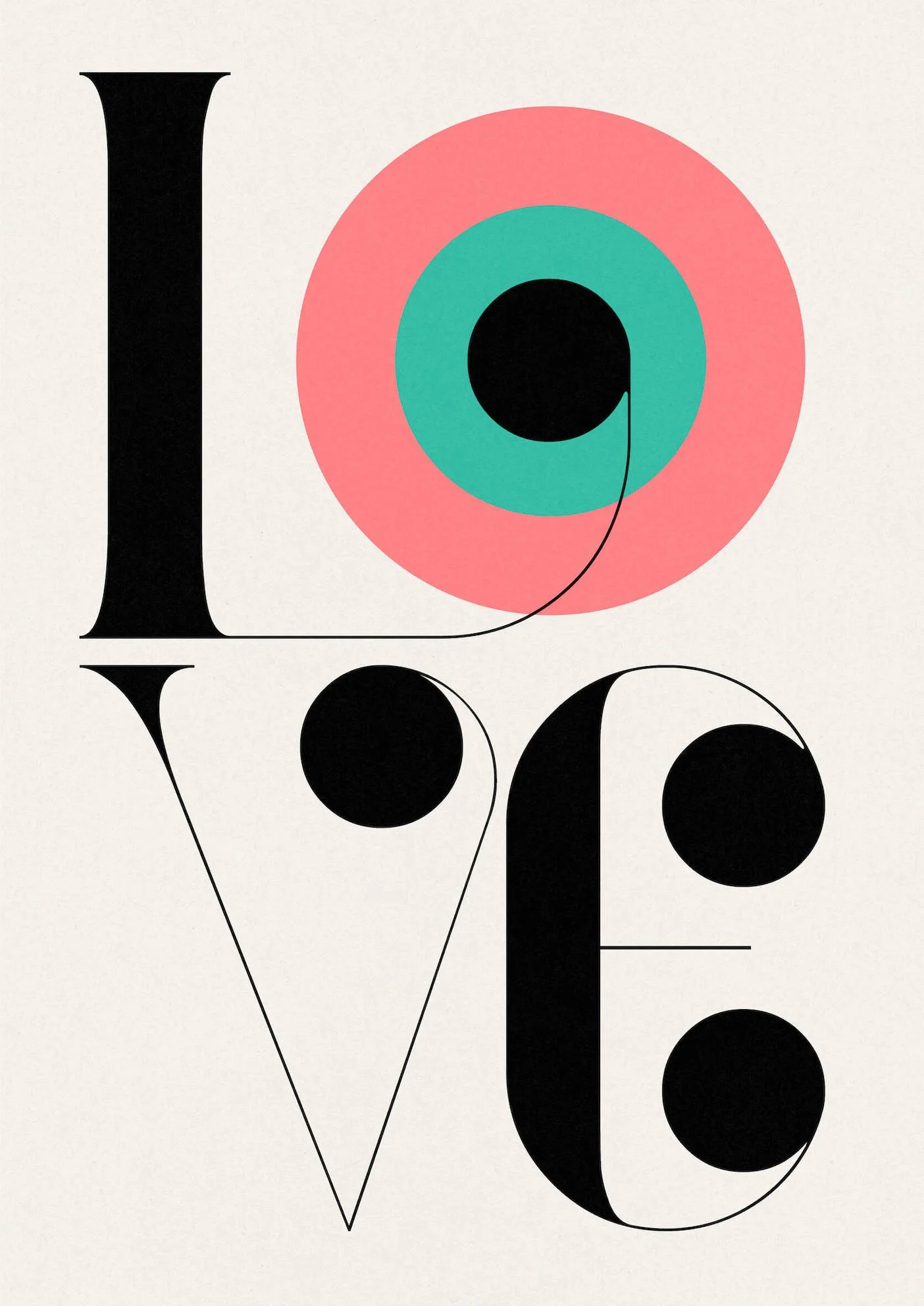 LOVE #3 by Paul Scott  Printed on Heavyweight archival 260gsm matte paper using fade resistant inks. 100% cotton rag, Acid-Free. Design available in 5 colour options.