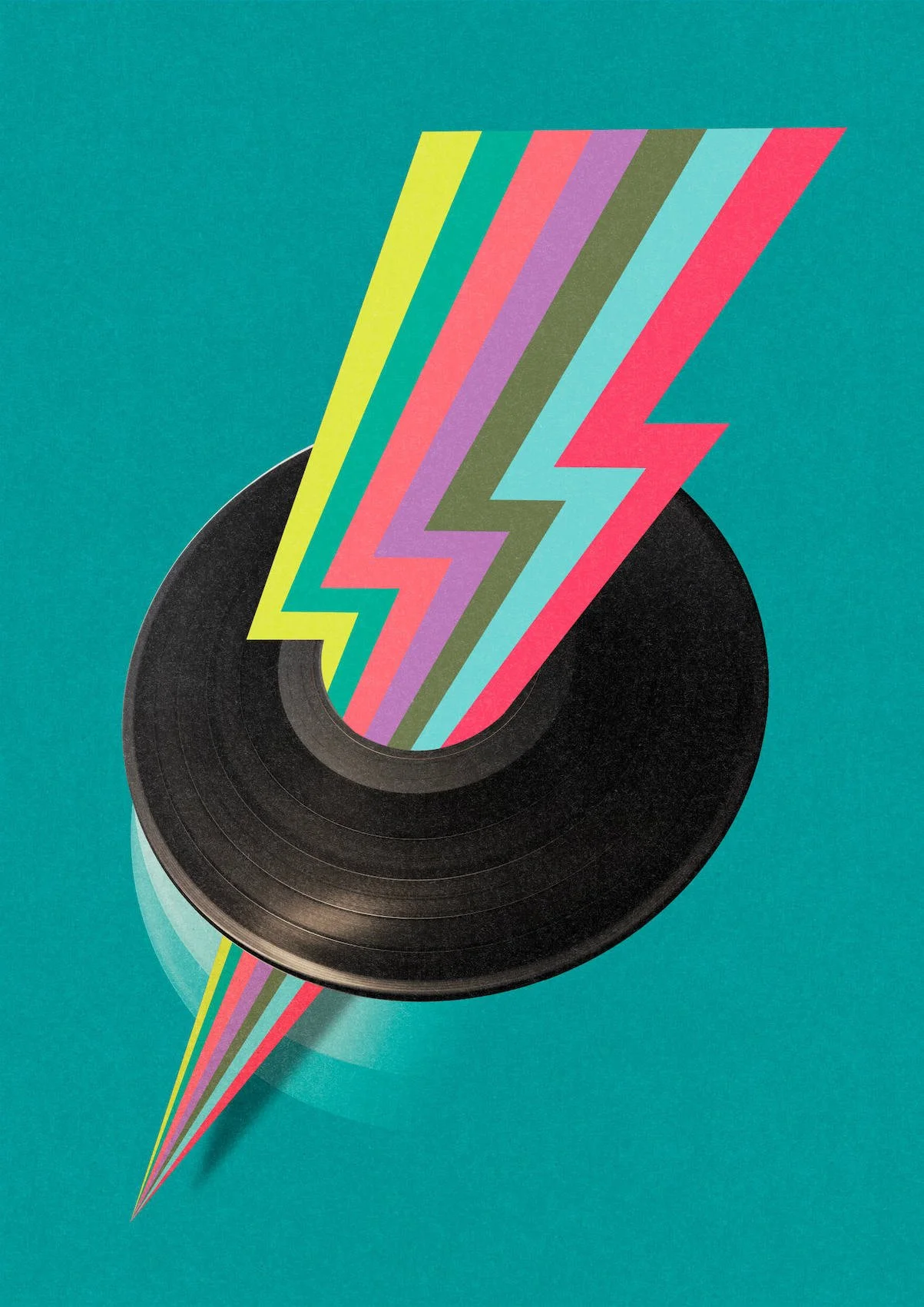 Black Lightning by graphic artist Paul Scott.  Printed on Heavyweight archival 260gsm matte paper using fade resistant inks. 100% cotton rag , Acid-Free. Design available in 4 colour options.