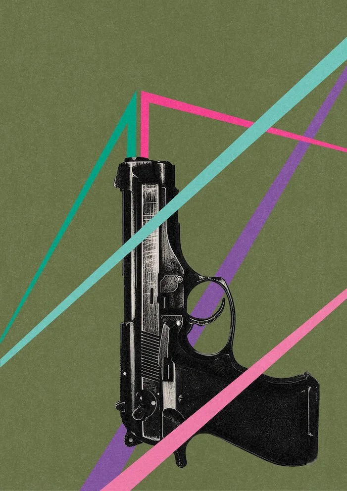 Friendly Fire #2 by graphic artist Paul Scott.  Printed on Heavyweight archival 260gsm matte paper using fade resistant inks. 100% cotton rag , Acid-Free. Design available in 4 colour options.