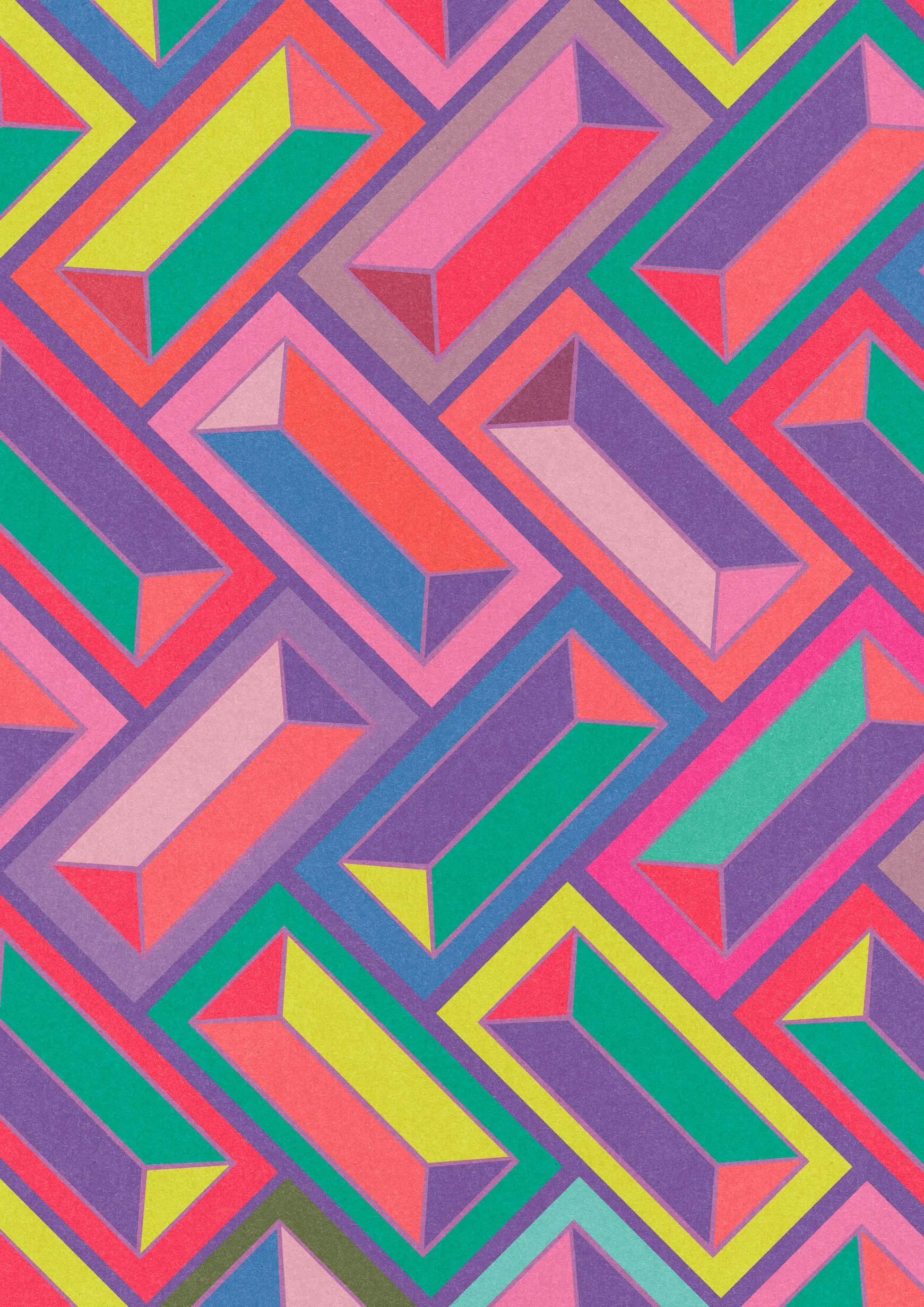 Bricks #8 by graphic artist Paul Scott.  Printed on Heavyweight archival 260gsm matte paper using fade resistant inks. 100% cotton rag , Acid-Free.