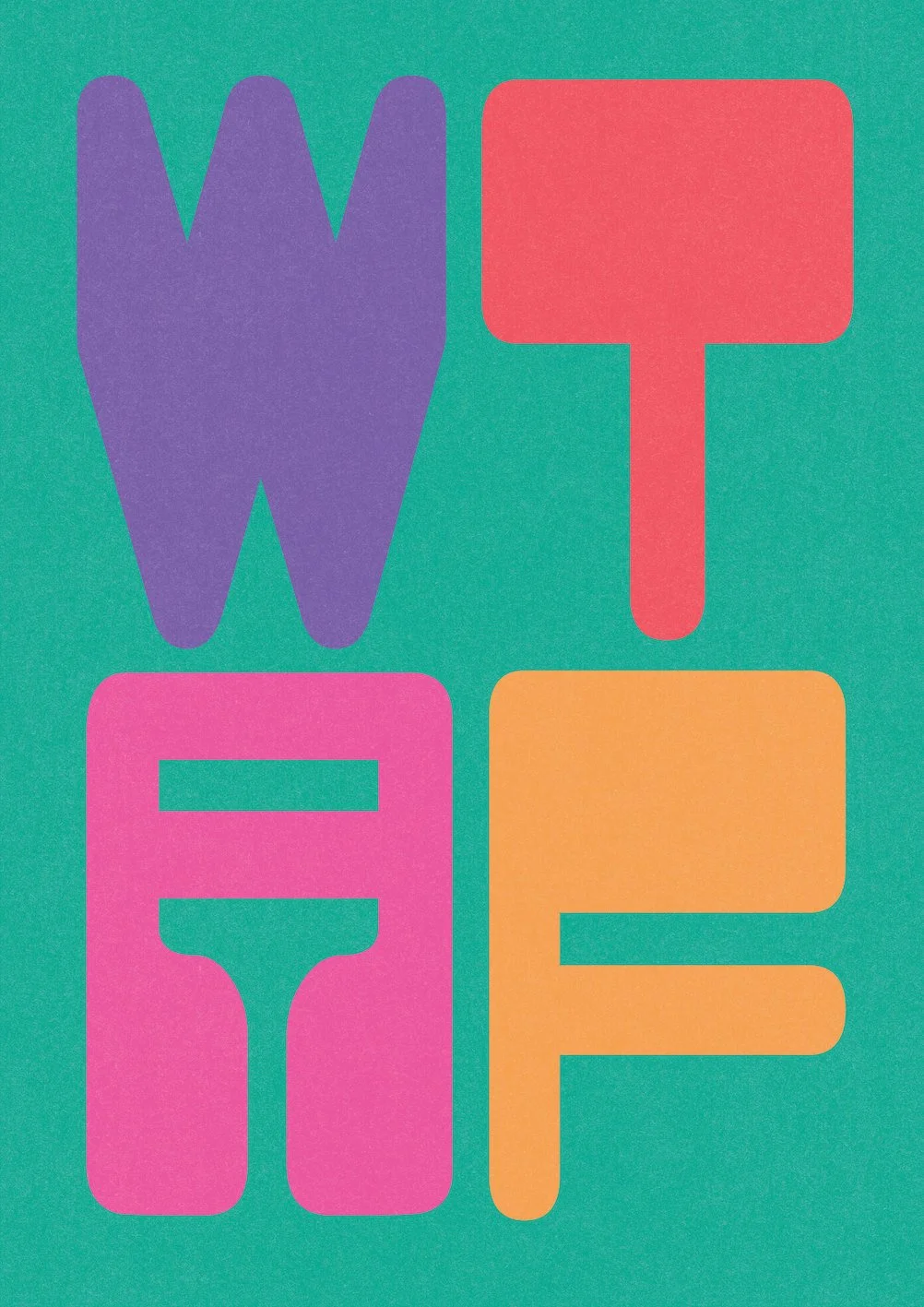 WTAF by graphic artist Paul Scott.  Printed on Heavyweight archival 260gsm matte paper using fade resistant inks. 100% cotton rag , Acid-Free. Design available in 5 colour options.