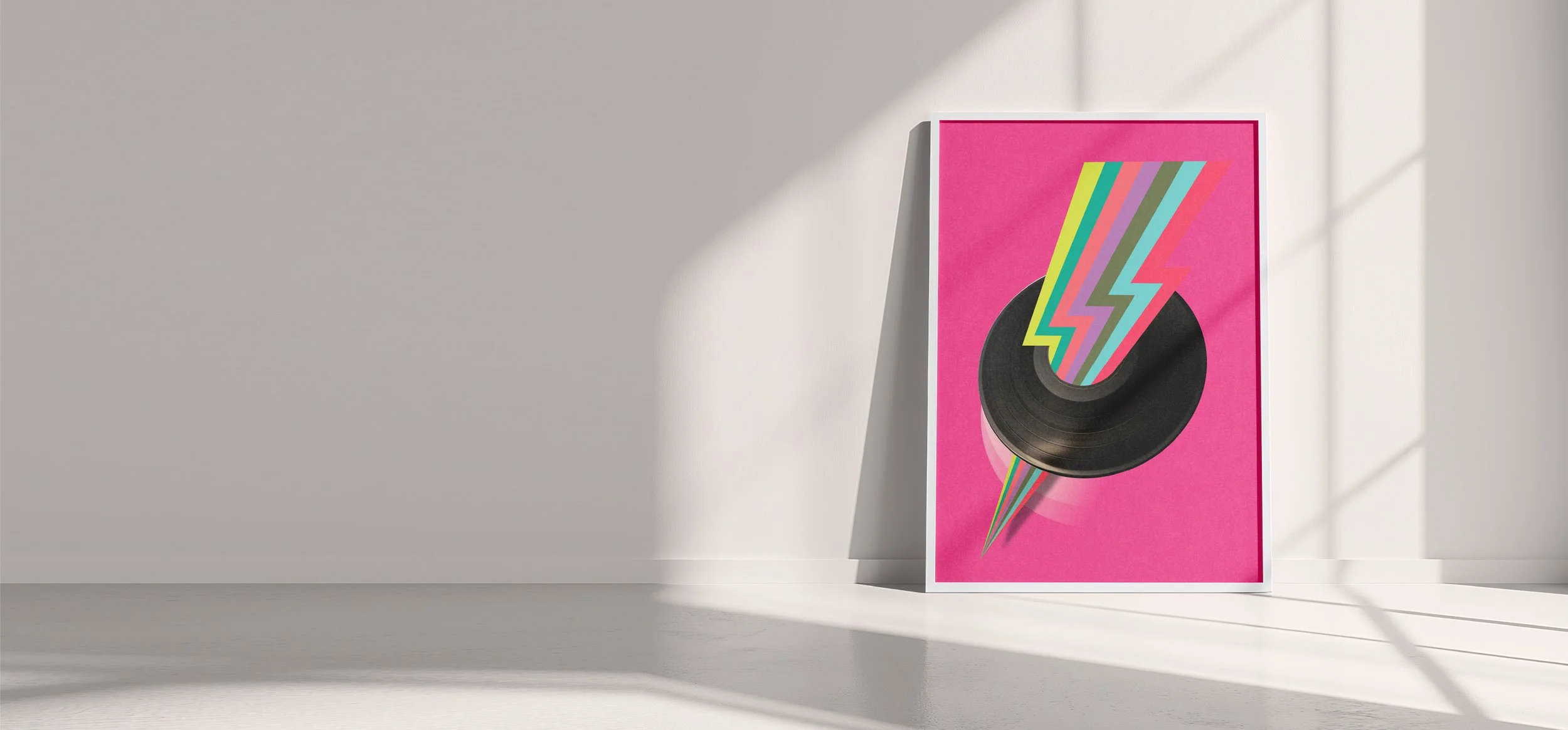 Black Lightning by graphic artist Paul Scott.  Printed on Heavyweight archival 260gsm matte paper using fade resistant inks. 100% cotton rag , Acid-Free. Design available in 4 colour options. Shop now at paulscott.studio ©2026 Liberty Creative Ltd.