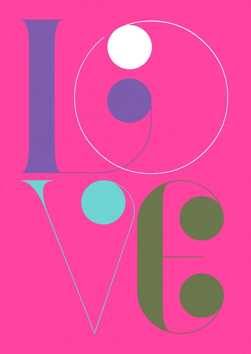 LOVE #5 by Paul Scott  Printed on Heavyweight archival 260gsm matte paper using fade resistant inks. 100% cotton rag, Acid-Free. Design available in 4 colour options.