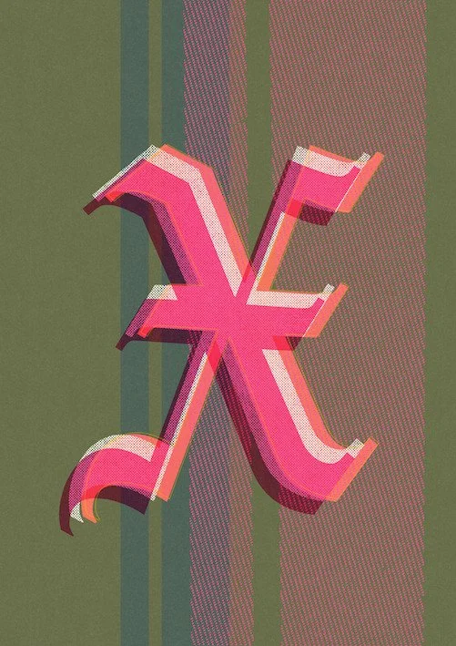 Love Letters by Paul Scott  Printed on Heavyweight archival 260gsm matte paper using fade resistant inks. 100% cotton rag, Acid-Free. Design available in 4 colour options.