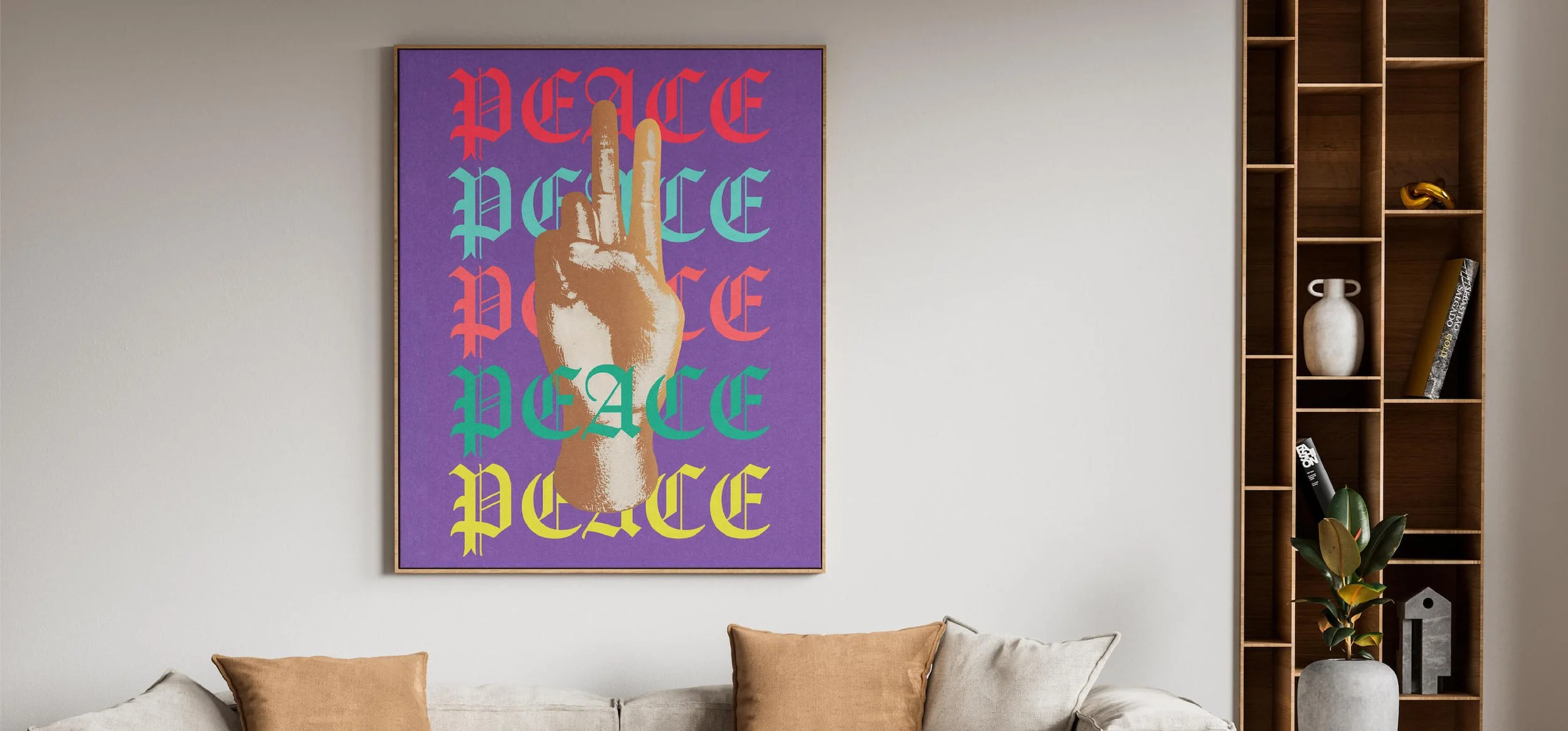 Peaceseeker by graphic artist Paul Scott.  Printed on Heavyweight archival 260gsm matte paper using fade resistant inks. 100% cotton rag , Acid-Free. Design available in 4 colour options. Shop now at paulscott.studio ©2026 Liberty Creative Ltd.