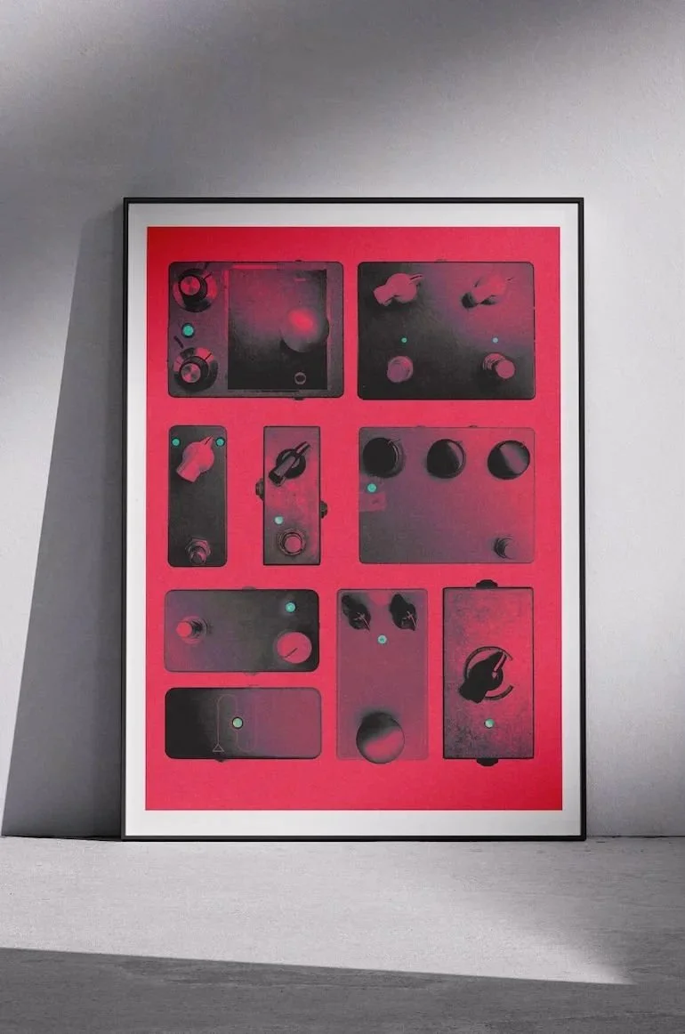 Light Electric Dance by graphic artist Paul Scott.  Printed on Heavyweight archival 260gsm matte paper using fade resistant inks. 100% cotton rag , Acid-Free. Design available in 4 colour options.