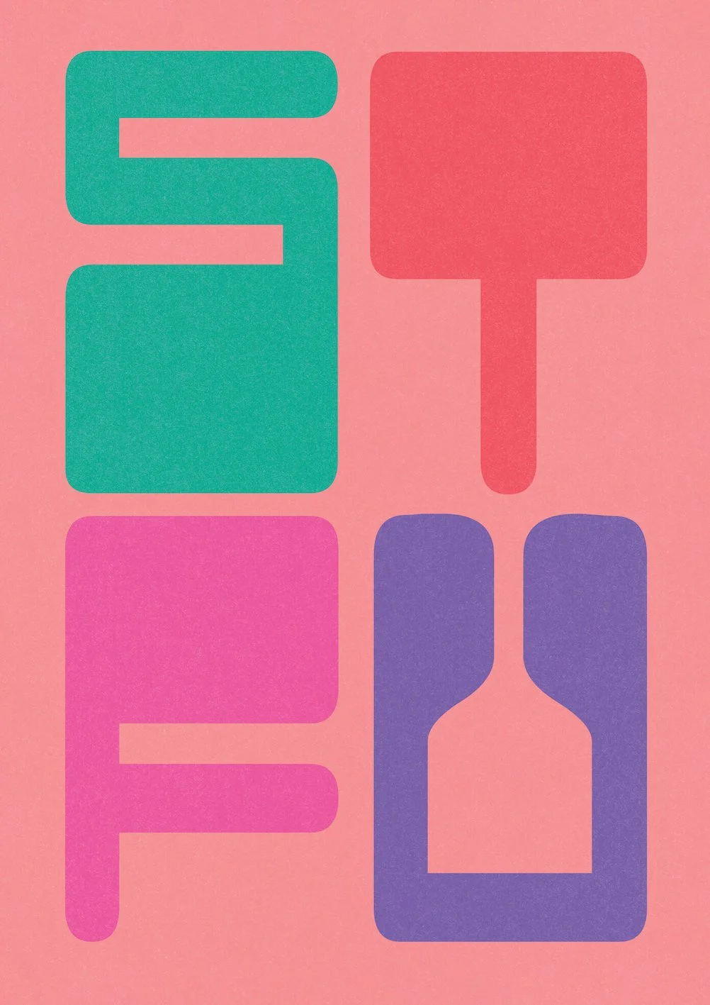 STFU by graphic artist Paul Scott.  Printed on Heavyweight archival 260gsm matte paper using fade resistant inks. 100% cotton rag , Acid-Free. Design available in 5 colour options.