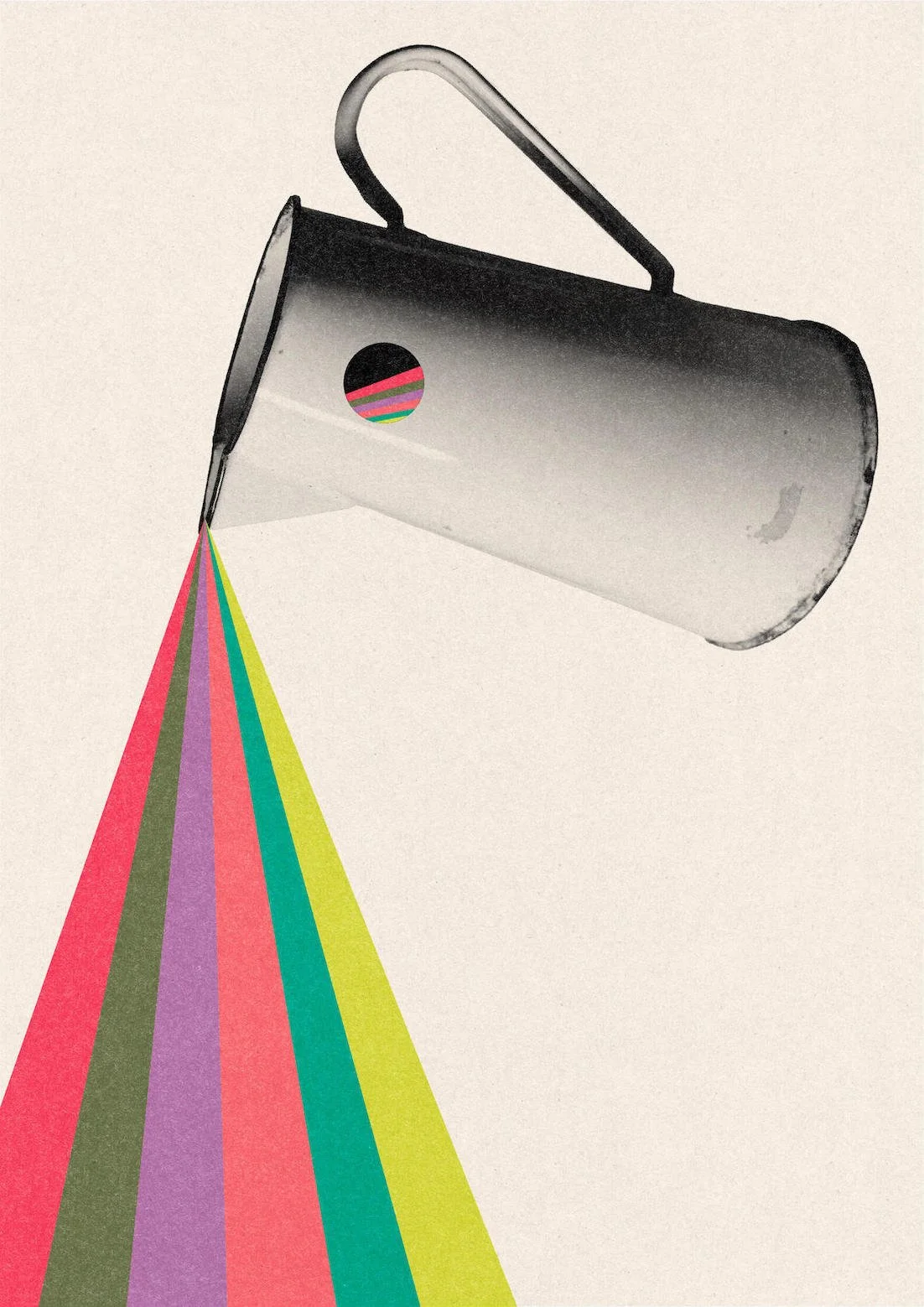 Jug Of Hope by graphic artist Paul Scott.  Printed on Heavyweight archival 260gsm matte paper using fade resistant inks. 100% cotton rag , Acid-Free. Design available in 4 colour options.