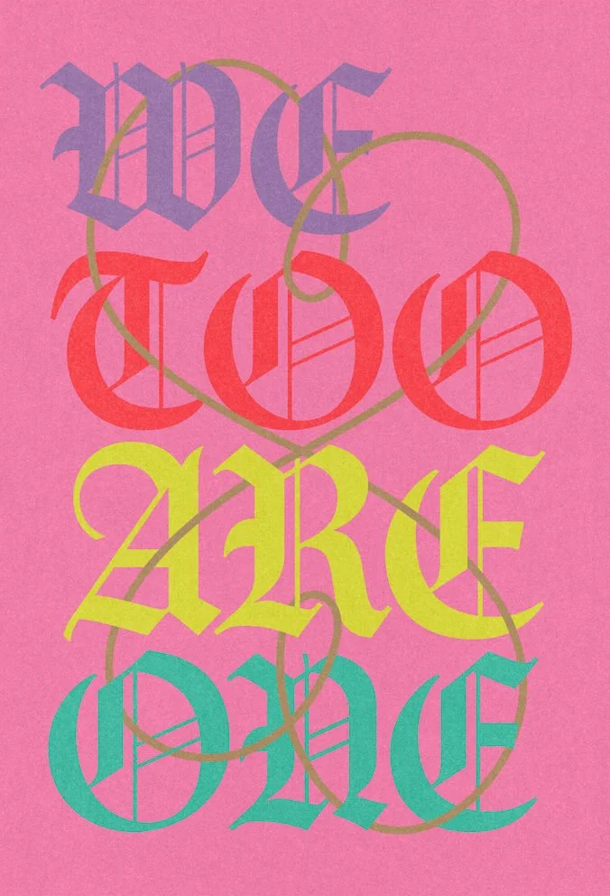 WEtooareONE by graphic artist Paul Scott.  Printed on Heavyweight archival 260gsm matte paper using fade resistant inks. 100% cotton rag , Acid-Free. Design available in 4 colour options.