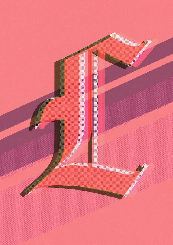 Love Letters by Paul Scott  Printed on Heavyweight archival 260gsm matte paper using fade resistant inks. 100% cotton rag, Acid-Free. Design available in 4 colour options.