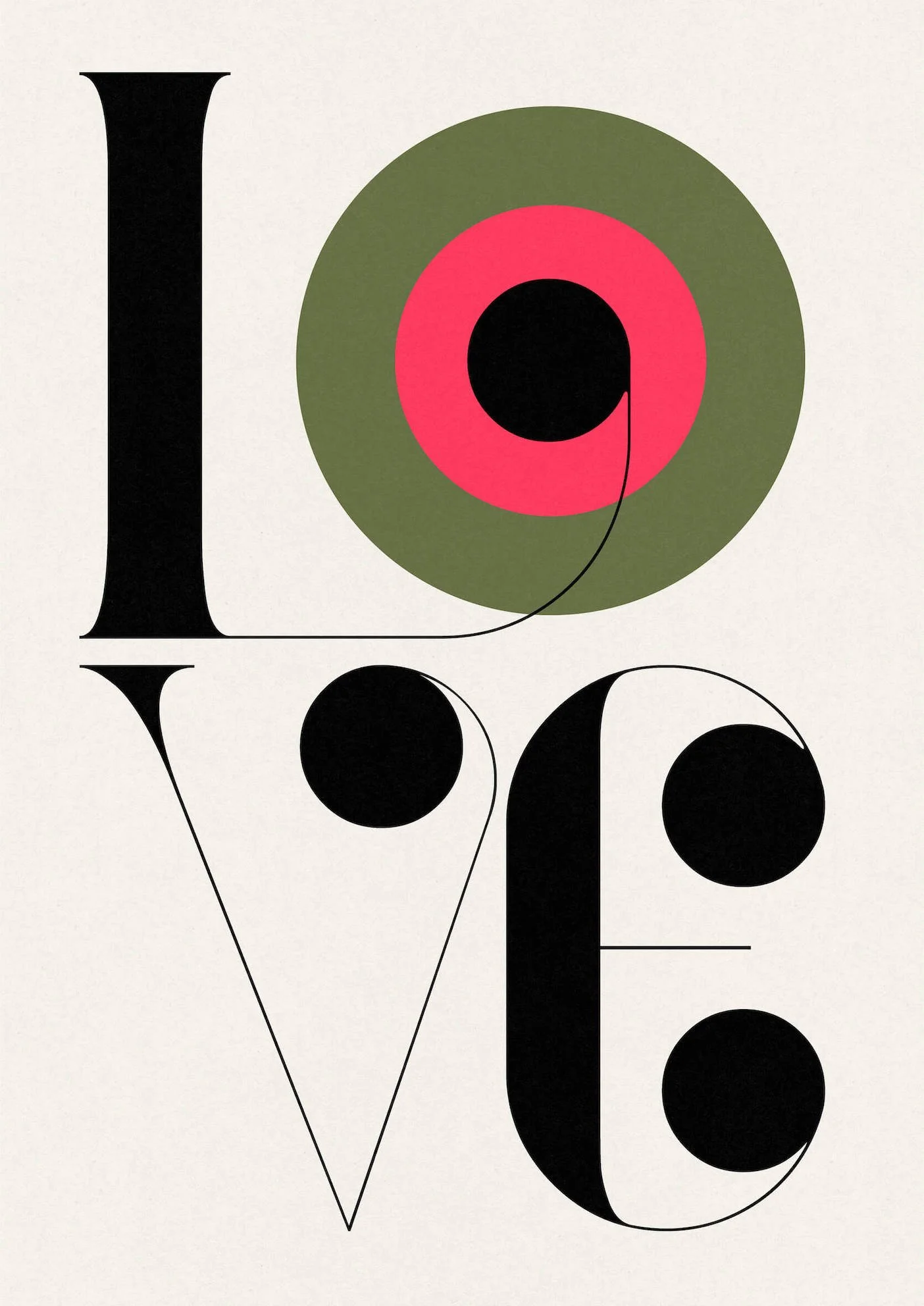 LOVE #3 by Paul Scott  Printed on Heavyweight archival 260gsm matte paper using fade resistant inks. 100% cotton rag, Acid-Free. Design available in 5 colour options.