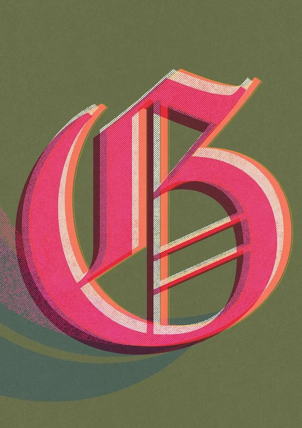 Love Letters by Paul Scott  Printed on Heavyweight archival 260gsm matte paper using fade resistant inks. 100% cotton rag, Acid-Free. Design available in 4 colour options.