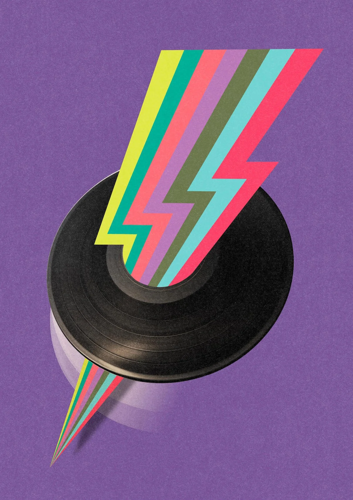 Black Lightning by graphic artist Paul Scott.  Printed on Heavyweight archival 260gsm matte paper using fade resistant inks. 100% cotton rag , Acid-Free. Design available in 4 colour options.