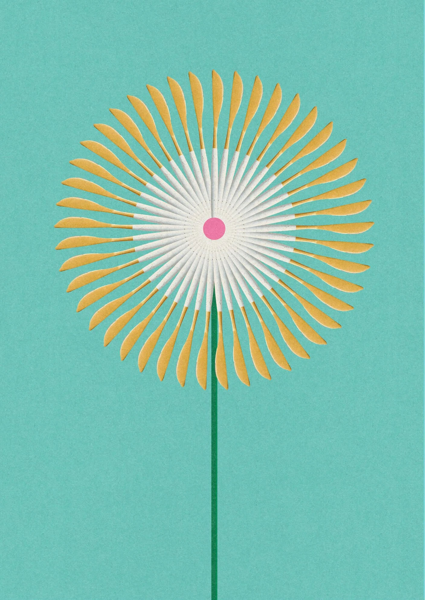 Cut Flowers #3 by graphic artist Paul Scott.  Printed on Heavyweight archival 260gsm matte paper using fade resistant inks. 100% cotton rag , Acid-Free. Design available in 4 colour options.