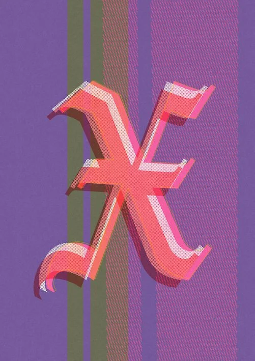 Love Letters by Paul Scott  Printed on Heavyweight archival 260gsm matte paper using fade resistant inks. 100% cotton rag, Acid-Free. Design available in 4 colour options.