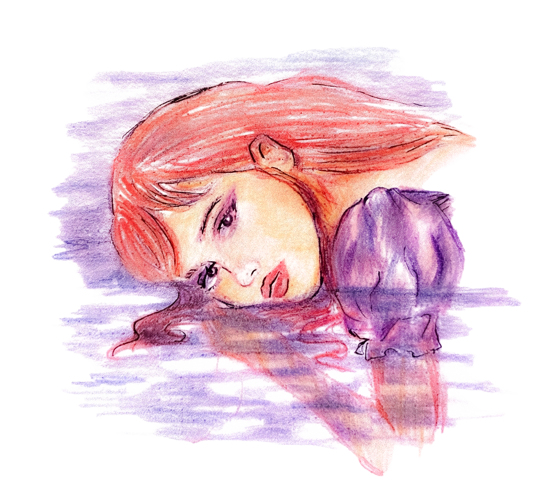 Watercolor - drowning girl.png
