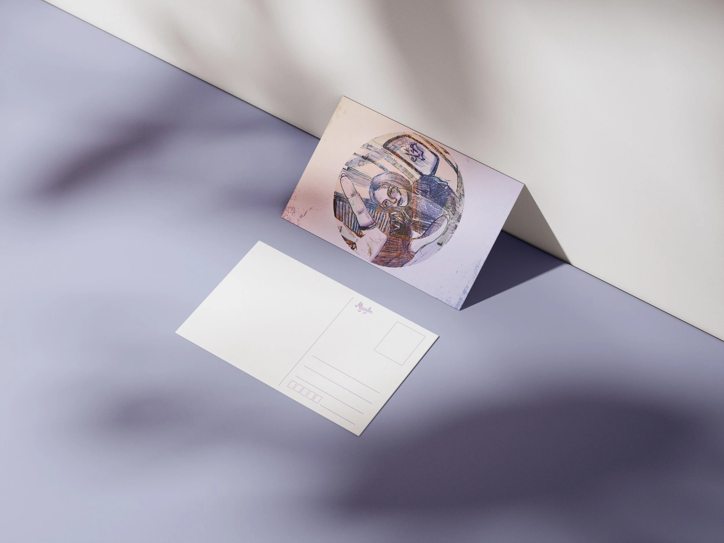 Postcard - Mirror girl