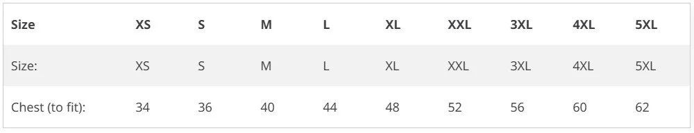 Hoodie Number 1 size guide