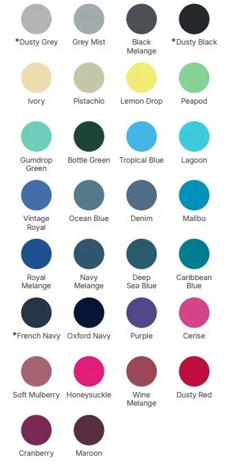 Brand Me Up Full Zip Contrast Hoodie Colour Chart