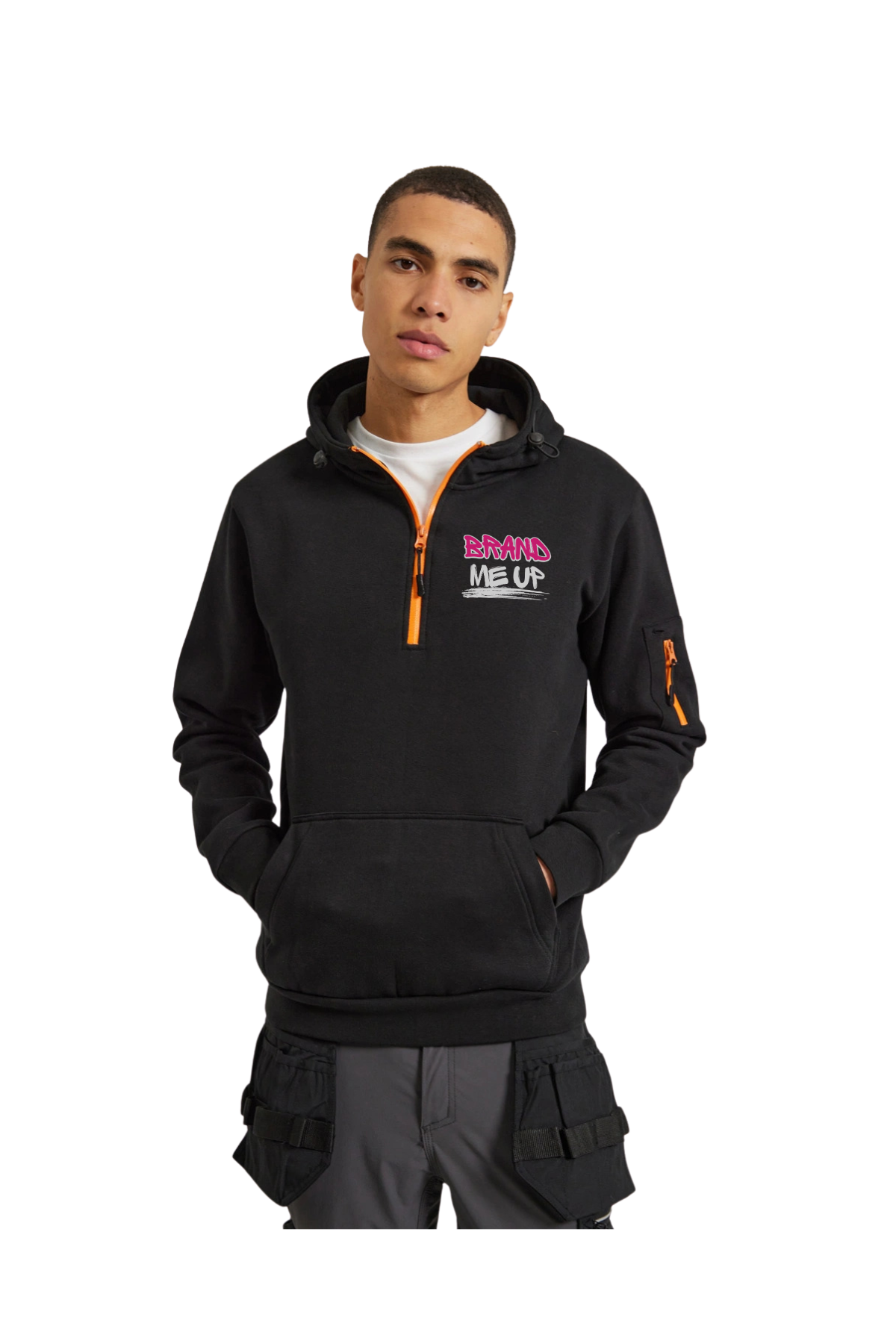 Brand Me Up Zipped Work Hoodie Example Logo Placement