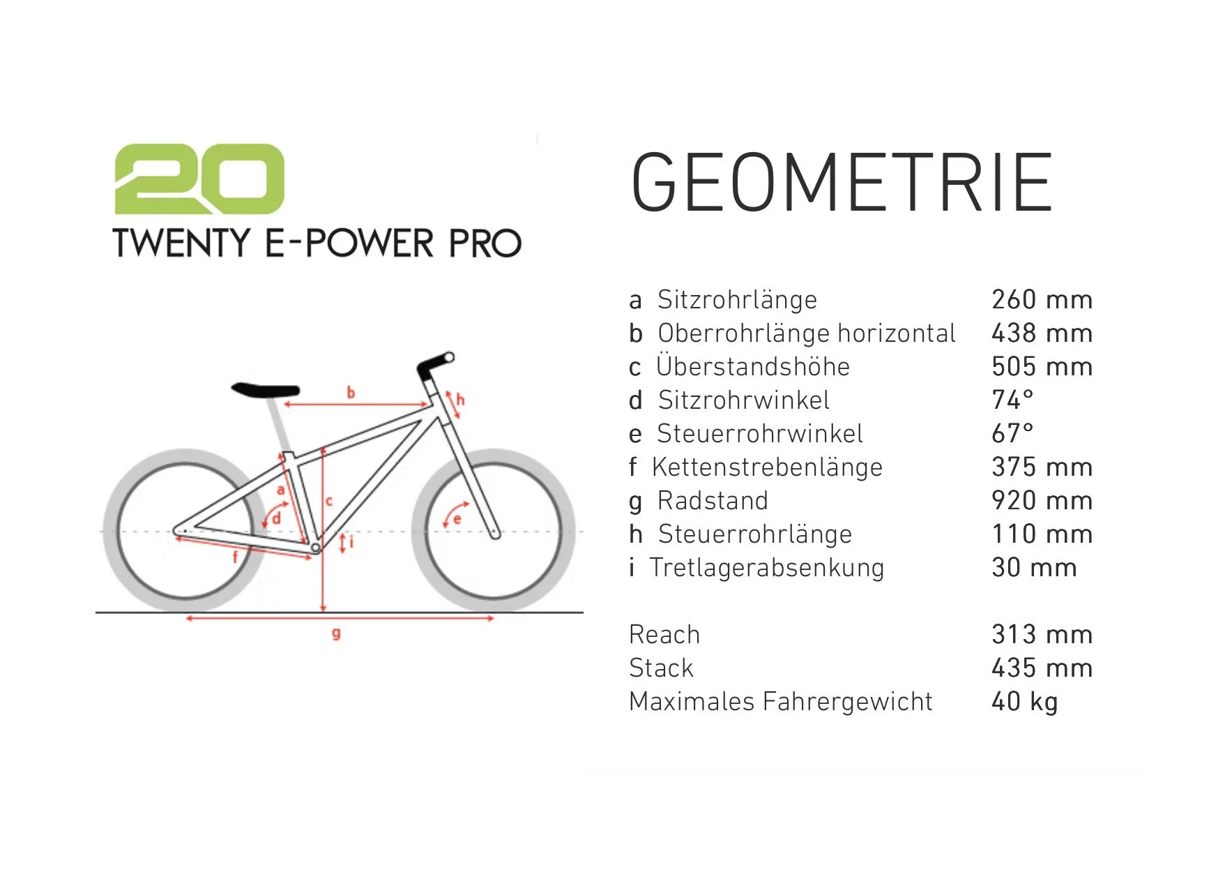 Geometrie 20" Pro Ben-e-bike Kinder E-Bike