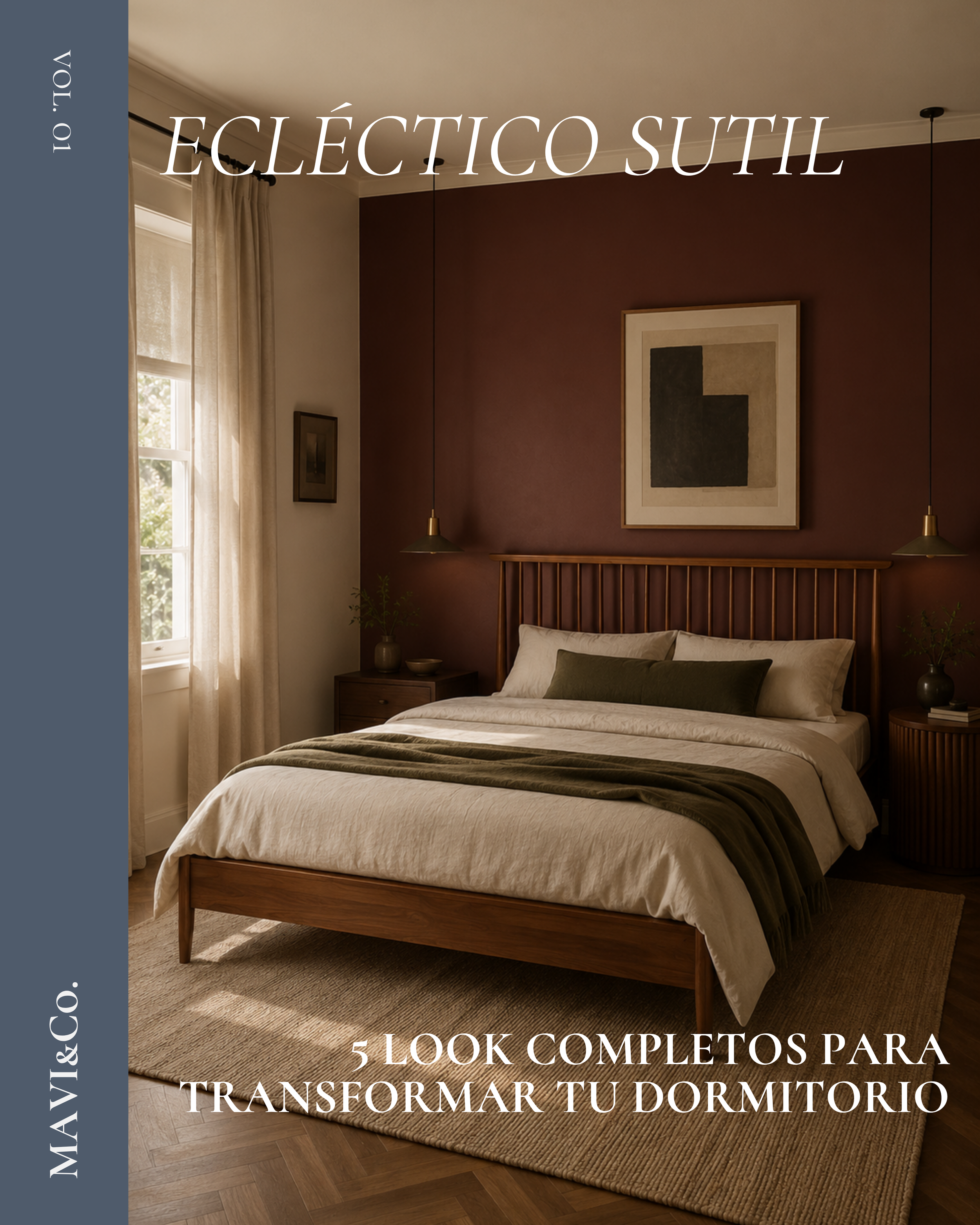Dormitorio ecléctico sutil con textiles suaves, detalles decorativos singulares y una paleta elegante con personalidad.