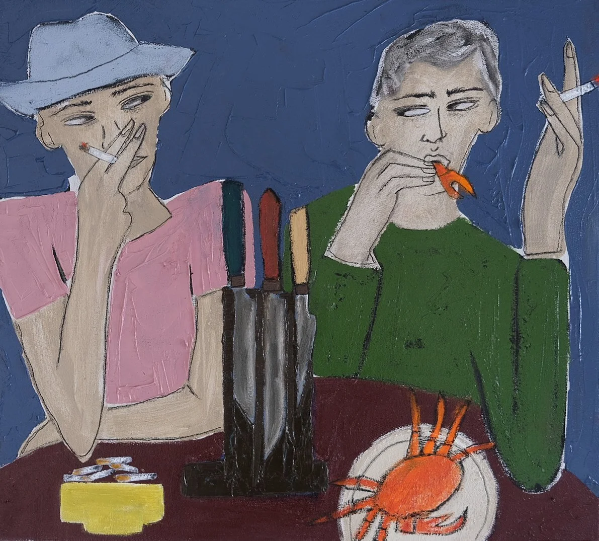 It's the Gem in Me: Oil and crayon on cotton, 45x50cm