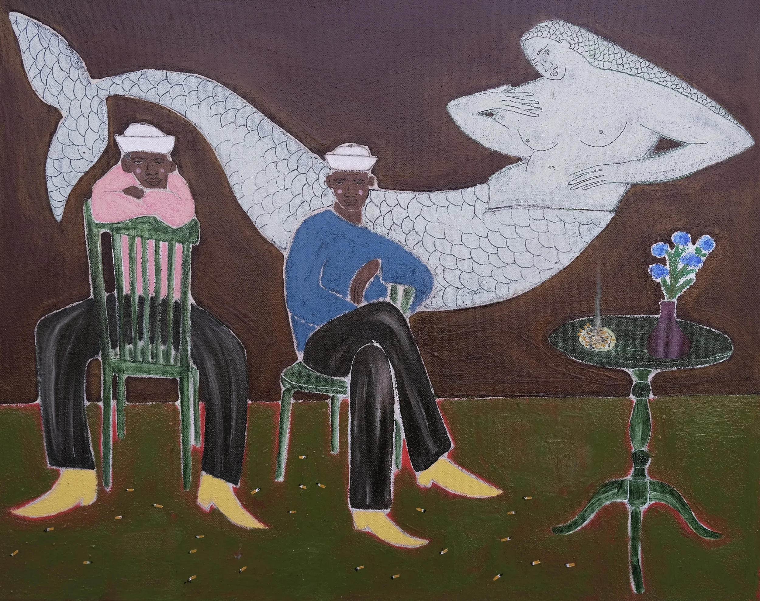 Night Shift: Oil on Cotton, 55x65cm