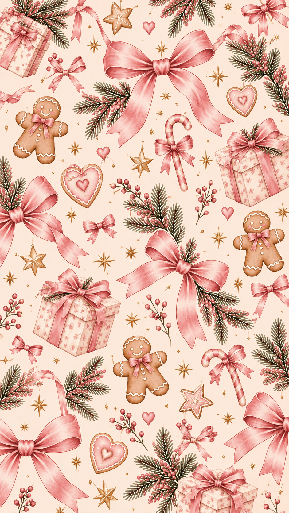 Christmas Bow Phone Wallpaper 🎀