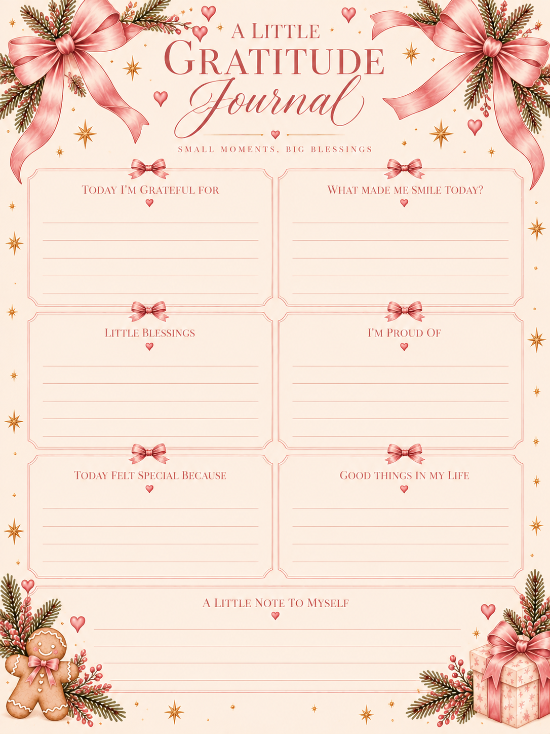 Christmas Digital Gratitude Journal Page 🎀