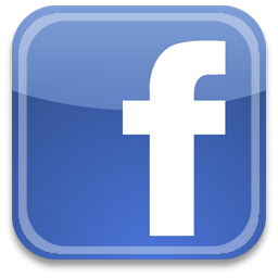 Facebook logo with a blue background and white lowercase 'f'.