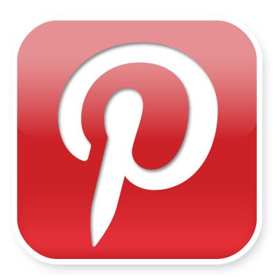 Pinterest logo with a white 'P' on a pink background