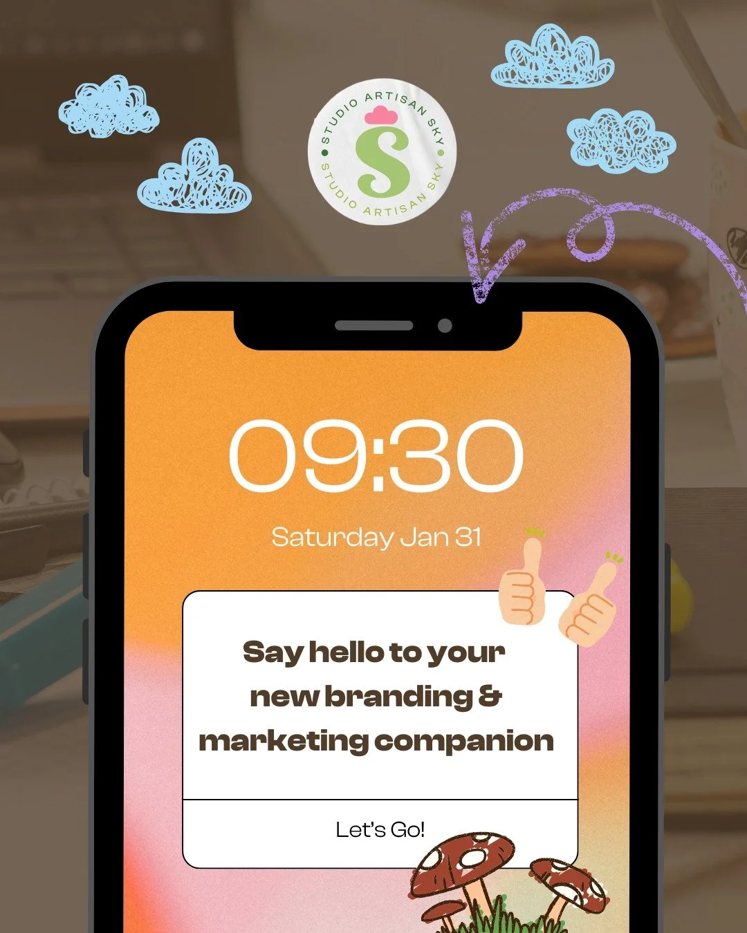 Branding and marketing don&rsquo;t have to be overwhelming.
At Studio Artisan Sky, we turn strategy, design, and marketing on and turn confusion off.

No jargon. No guesswork.
Just clear systems, thoughtful visuals, and content with purpose.

Because