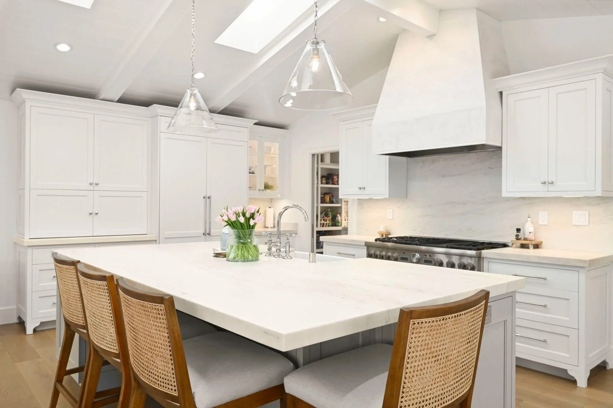Kitchen remodel San Diego by architectural designer Donna Chivers Design. New built-in cabinet design open kitchen design full service interior design, architectural plans, remodel renderings and more.
