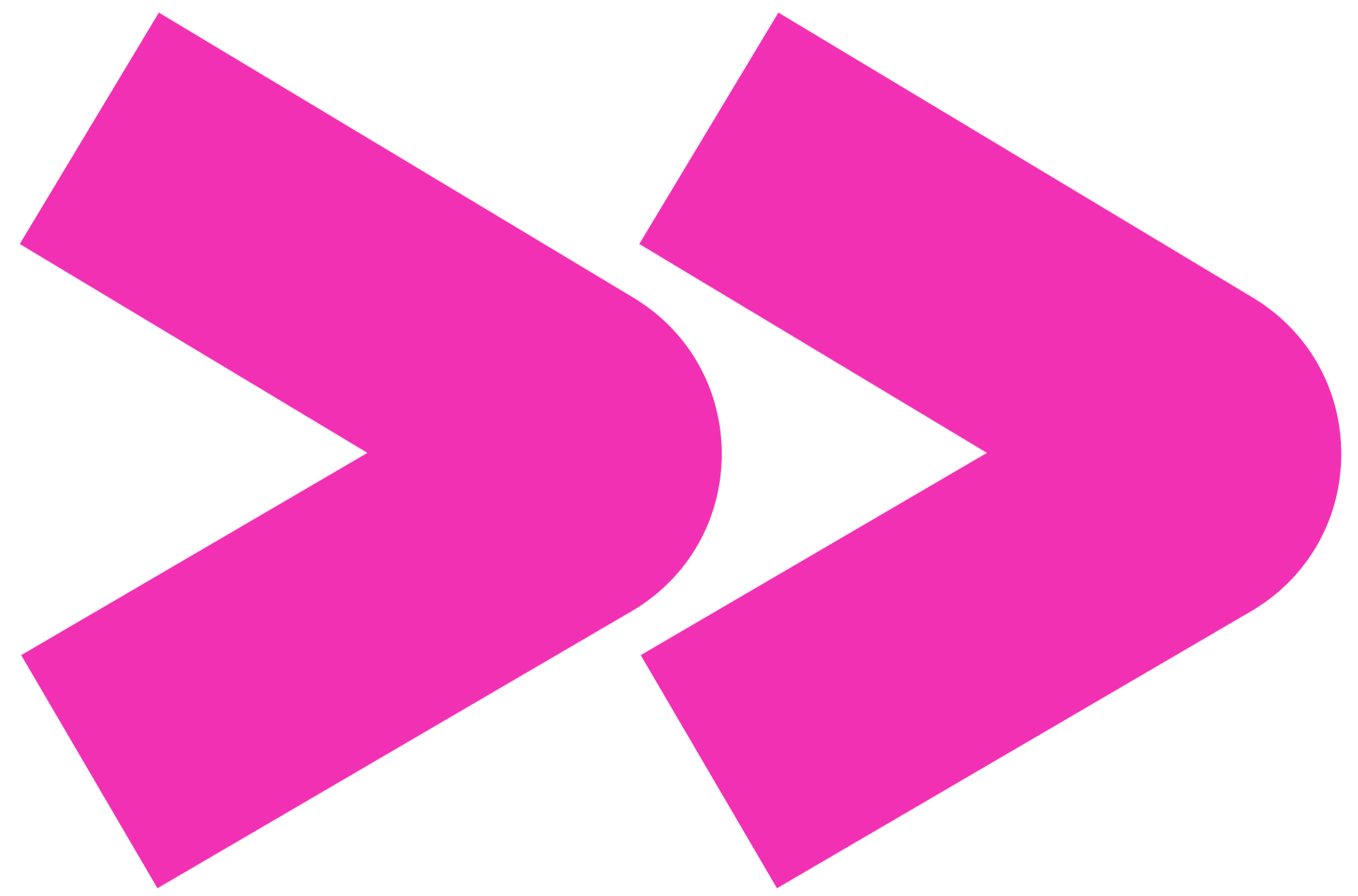 Double forward arrow symbols in pink on a clear background