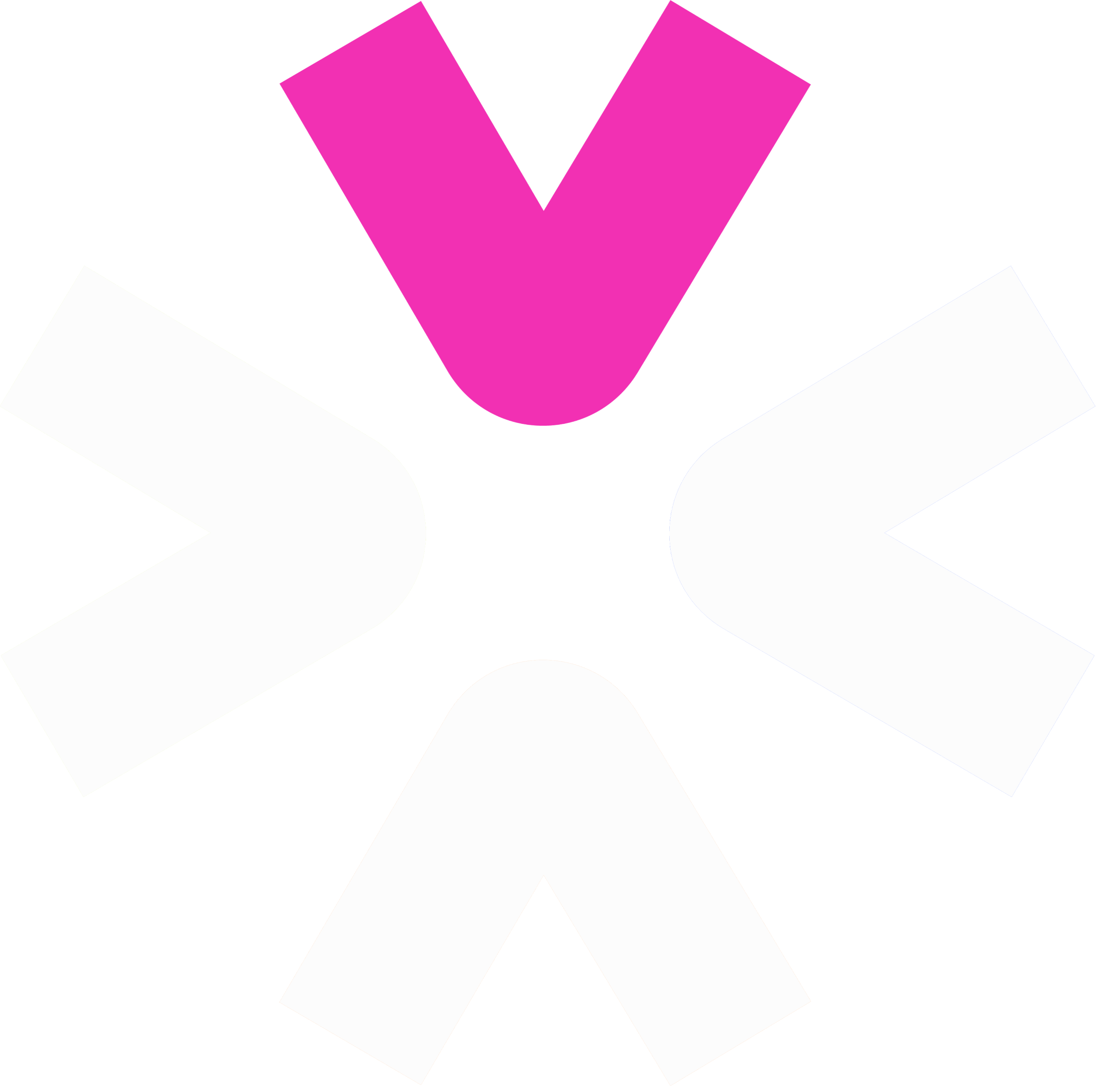 Colorful geometric star-shaped design with white, black, and pink segments.