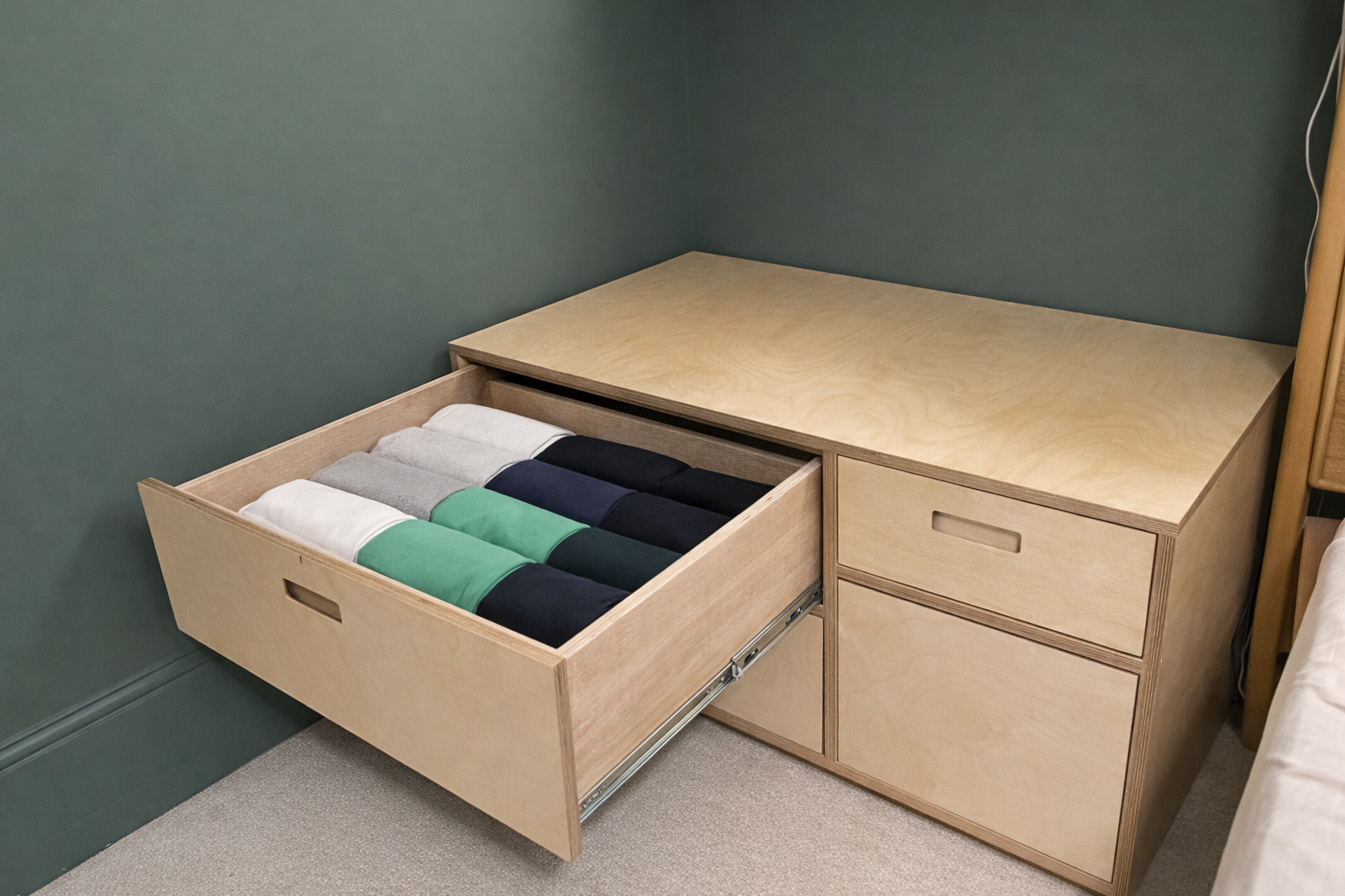 Fully opening, soft close heavy duty drawers. 