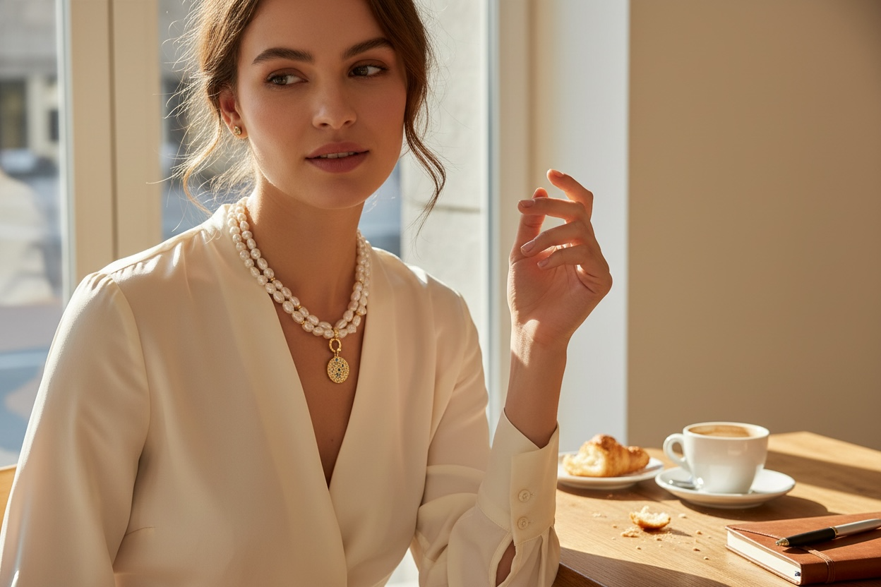 ABÈRA | Pearl Magic Necklace قلادة سحر اللؤلؤ