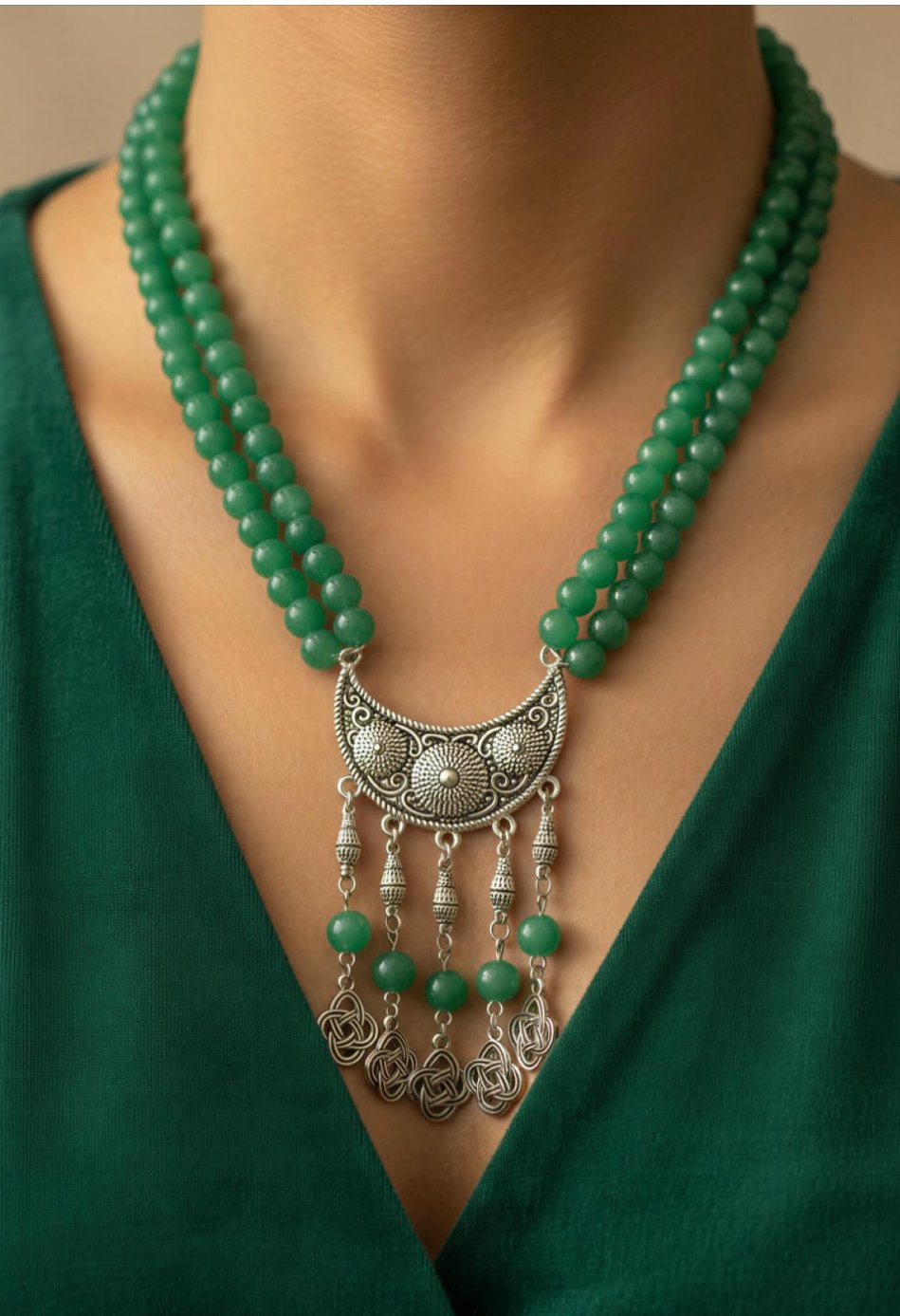 ABÈRA | Emerald Heritage Necklace – قلادة التراث الأخضر