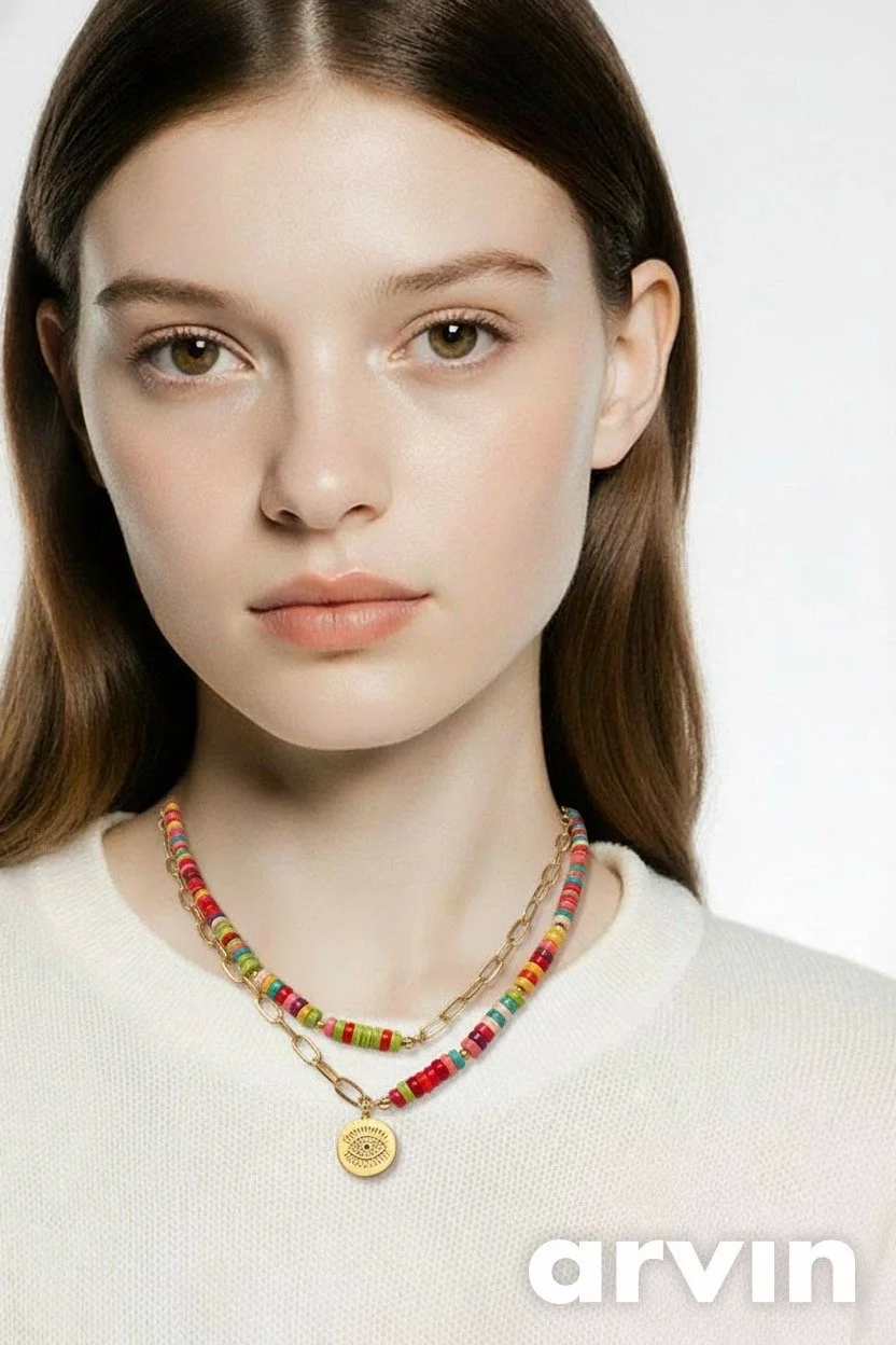 ABÈRA Sunset Beads Necklace | عقد خرز الغروب