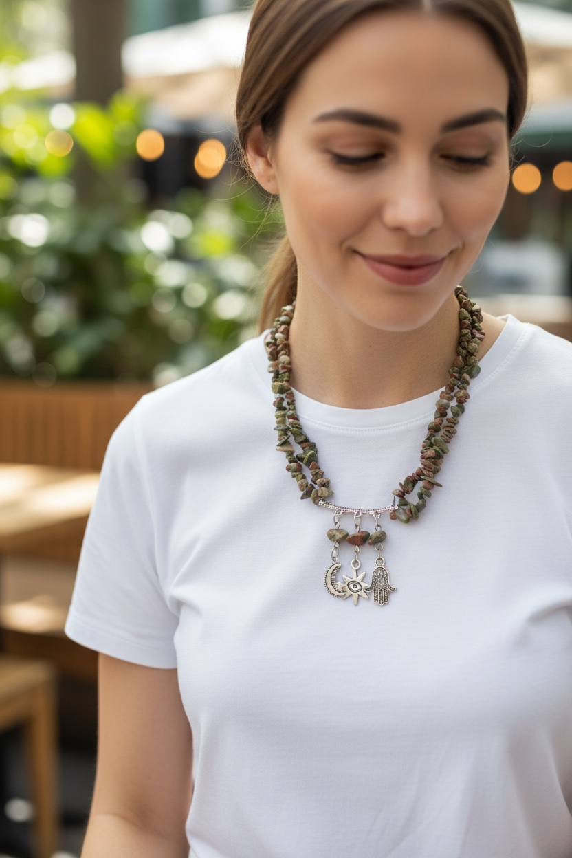 ABÈRA | Earth Whisper Charm Necklace قلادة همسة الأرض