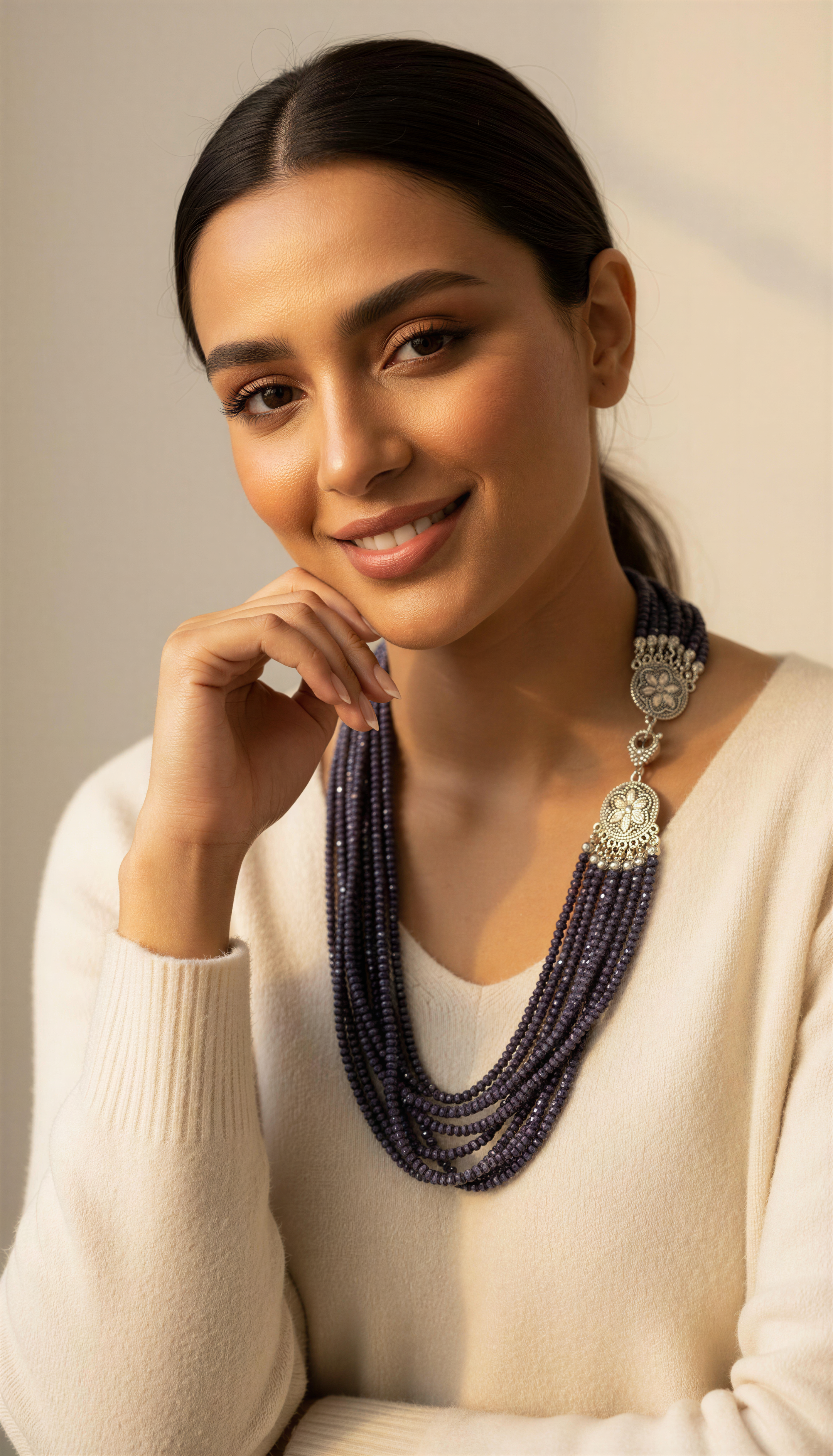 ABÈRA | Amethyst Violet Statement Necklace — عقد البنفسجي الملكي الفاخر