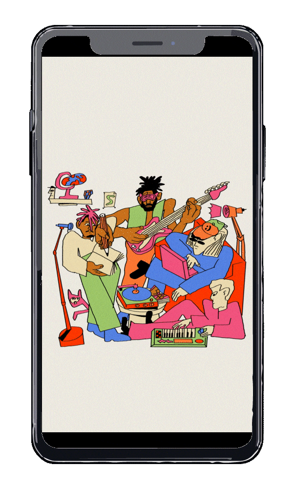 A mobile phone recording an 'out now' ad that was used on Instagram.