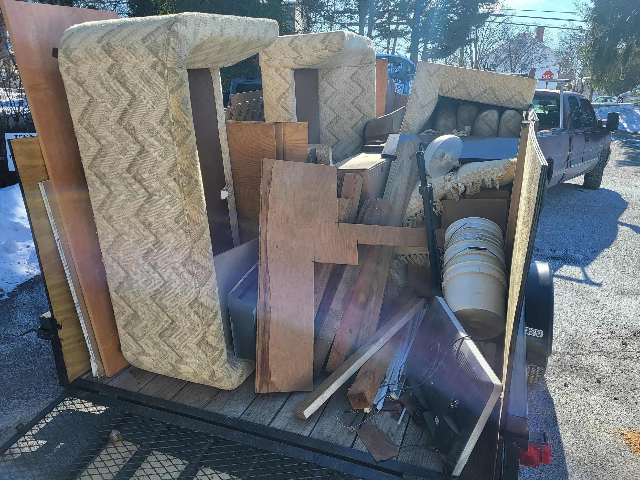old furniture being hauled away