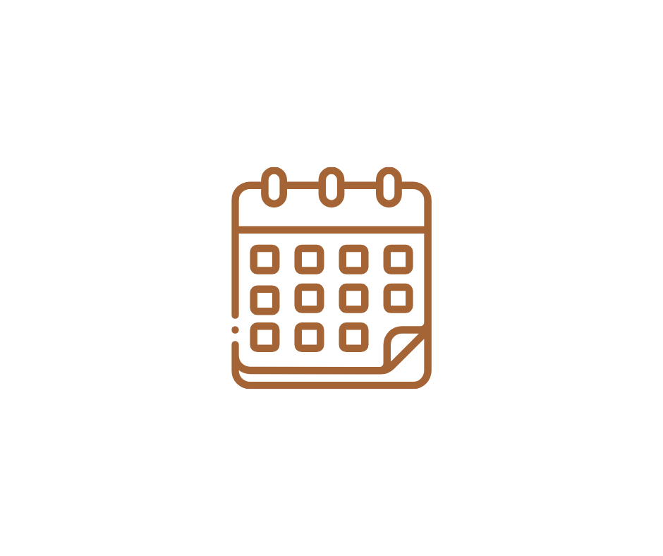 Icon of a calendar with a small folded corner, representing scheduling or dates.