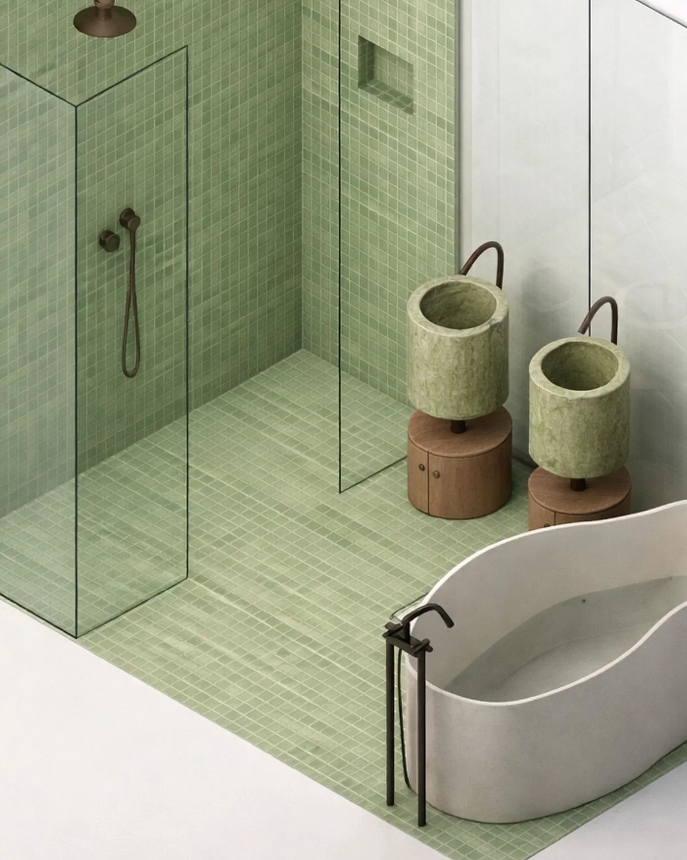 first render of the bathroom of our Amsterdam project #interiordesign #amsterdam #bathroom